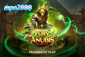 Tampilan visual slot Fury of Anubis dengan tema Mesir kuno yang gelap